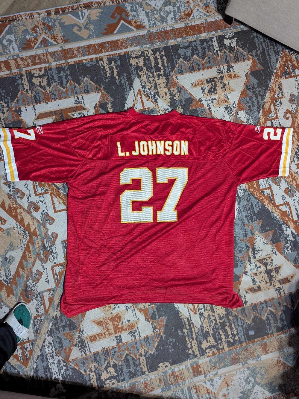 vintage Reebok Kansas City Chiefs Larry Johnson #27 jersey 4xL
